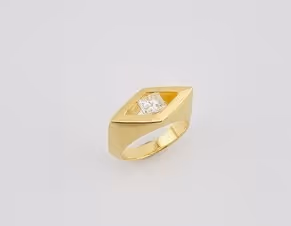 750/- Ring mit 1 Prinzess Cut Diamanten 1,11ct