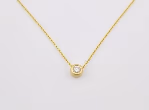 750/- Gelbgold Collier mit 1 Brillanten 0,27ct