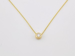 750/- Gelbgold Collier mit 1 Brillanten 0,27ct