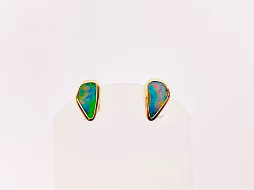 750/ooo Ohrstecker mit Boulderopal