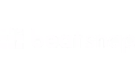 White BeatSnap logo featuring a grid icon on the left and the text 'beat snap' on the right, representing the music creation app that allows users to create, edit, and sequence beats and melodies using a grid of sound pads and pattern sequencer.