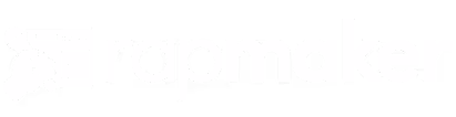 White Rap Maker logo featuring an icon of a hand holding a microphone next to the text 'rapmaker.' The logo represents the music app designed for creating and mixing rap tracks.