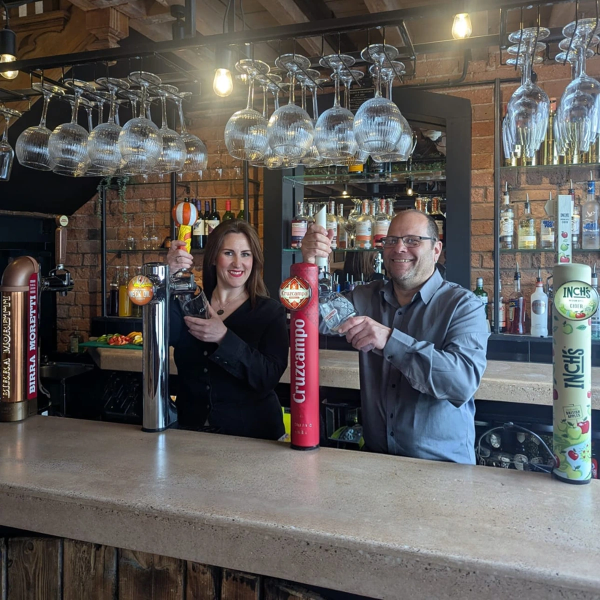 Wedding coordinators behind the Gallery Bar at Blackbrook Barns, Lichfield, Staffordshire