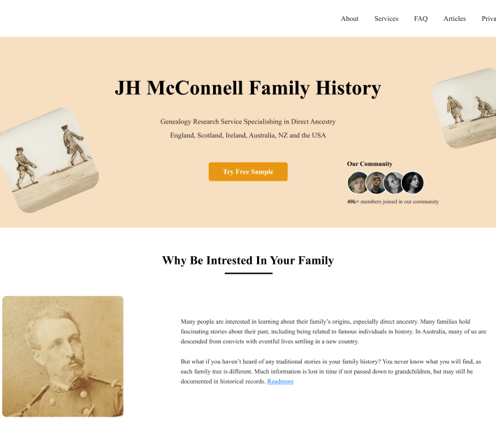 JH McConnell Family History