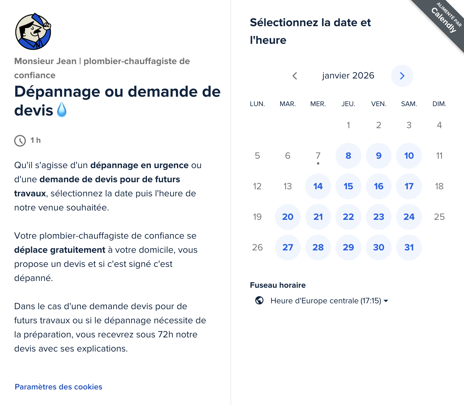 Illustration d'un calendrier en ligne