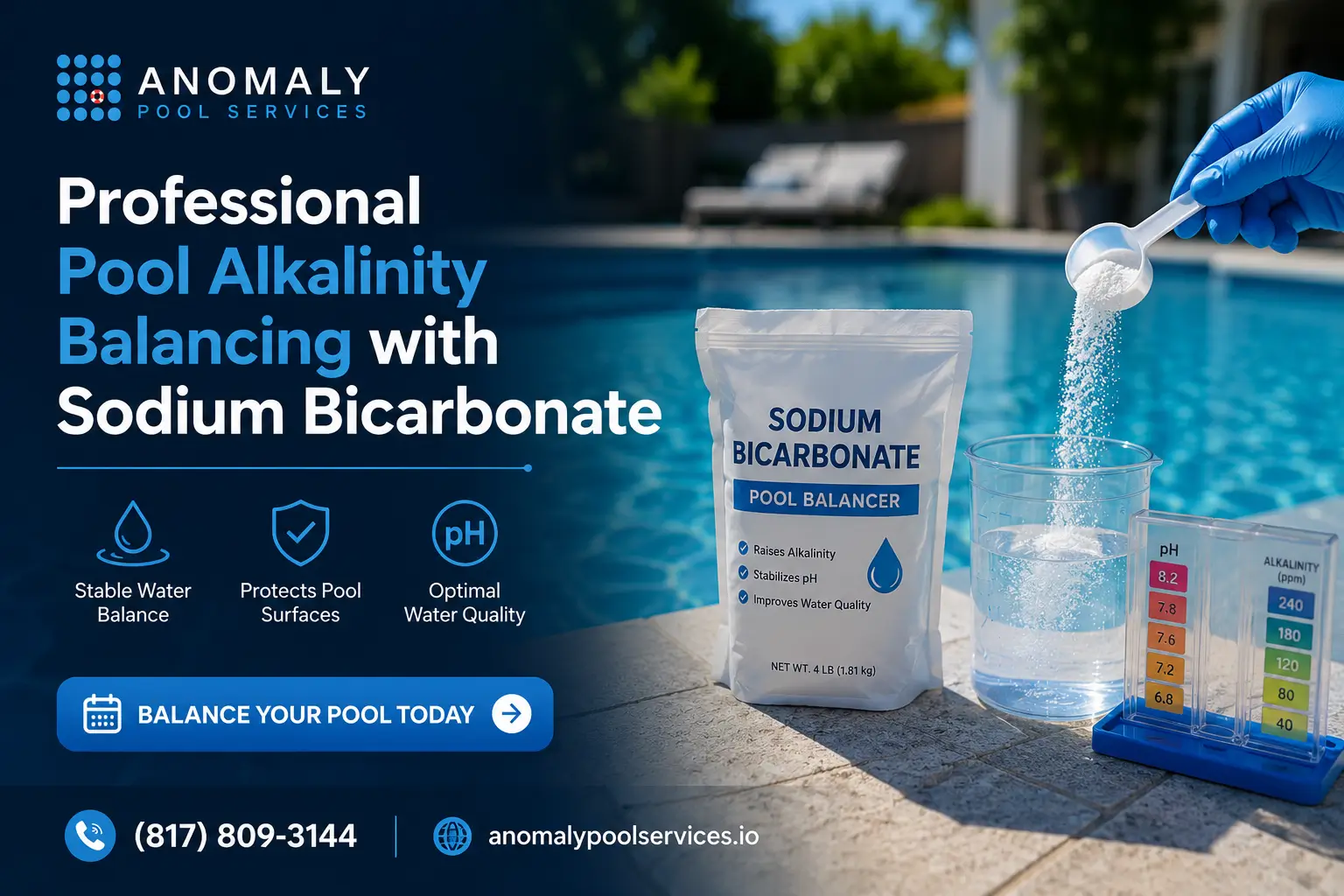 Professional Pool Alkalinity Balancing with Sodium Bicarbonate