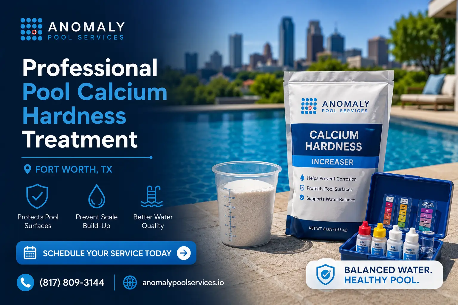Professional Pool Calcium Hardness Treatment in Fort Worth TX