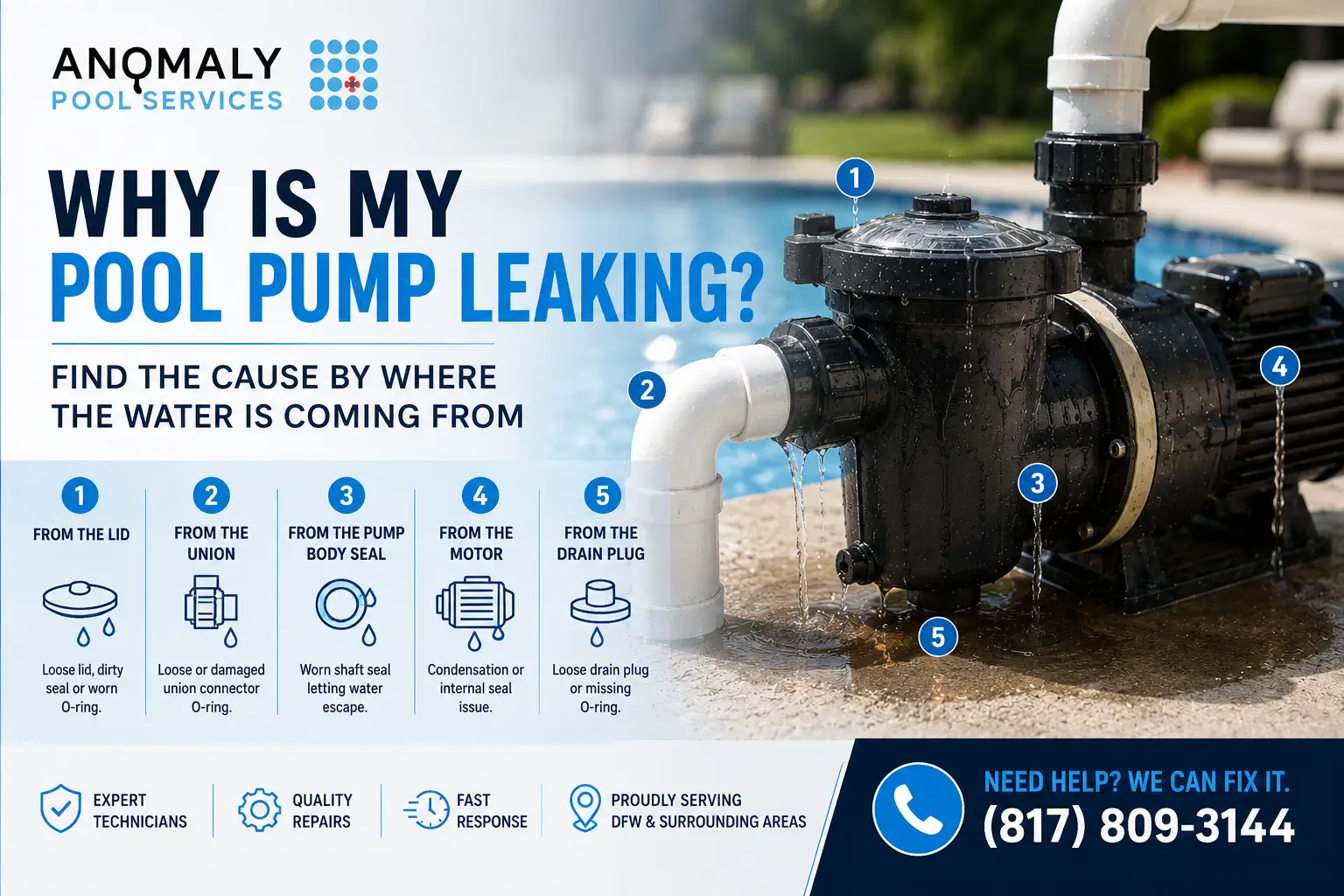 Why Is My Pool Pump Leaking? Find the Cause by Where the Water Is Coming From
