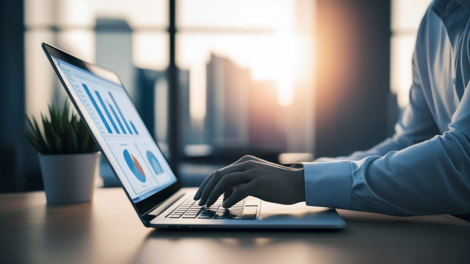 Financial Data on laptop