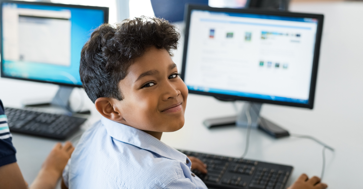 Kids learning with AI