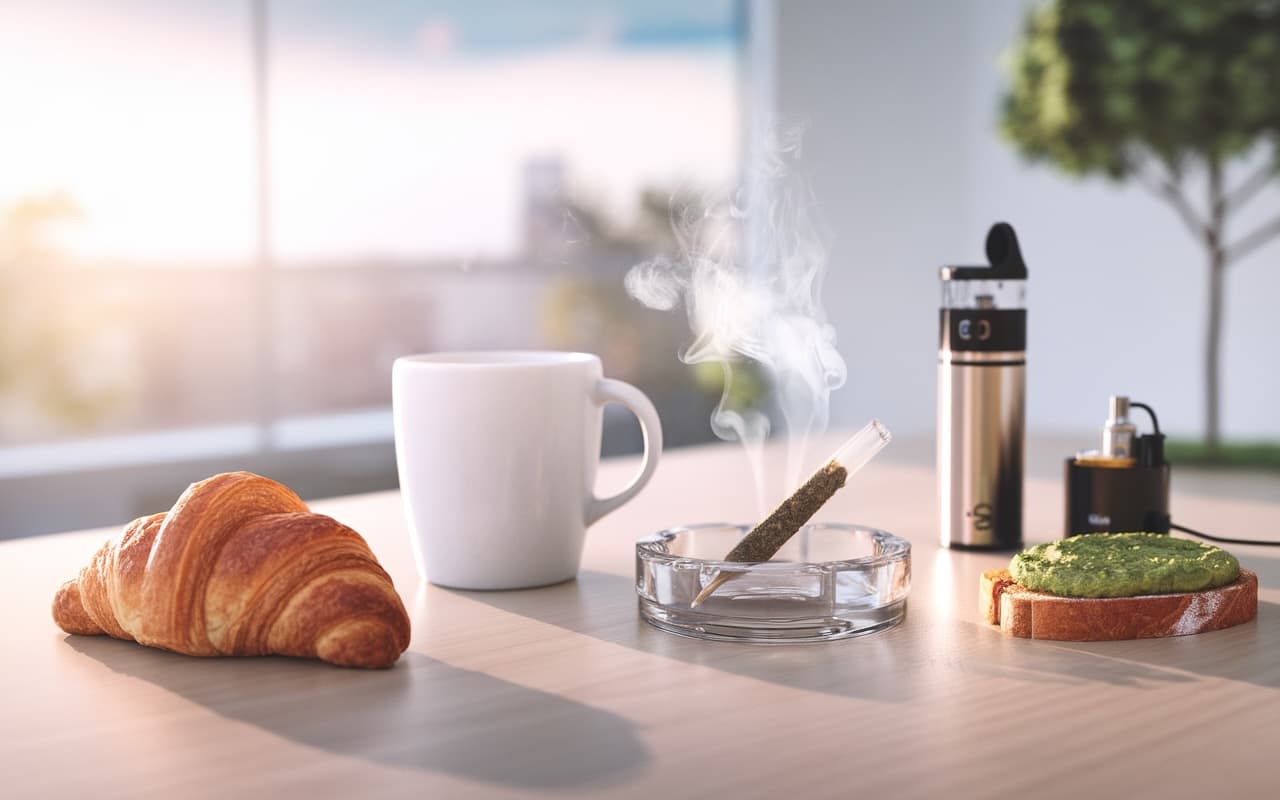 Kaffee und Cannabis am Morgen