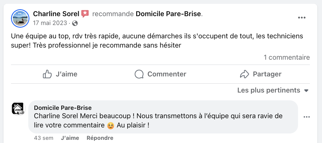 avis facebook charline