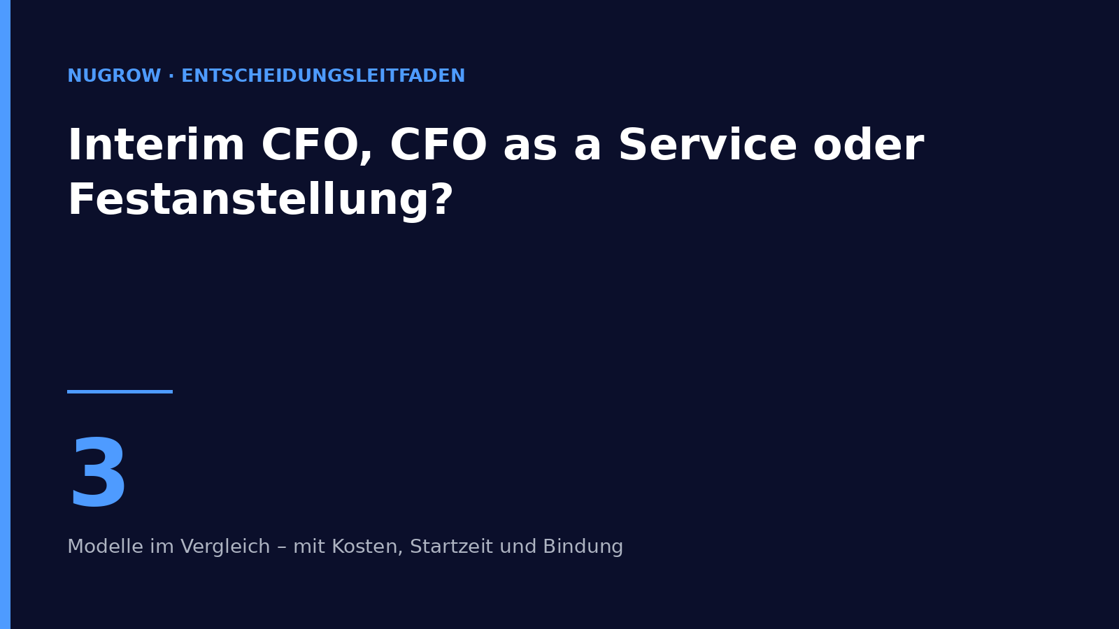 Titelbild: Interim CFO, CFO as a Service oder Festanstellung – drei Modelle im Vergleich.