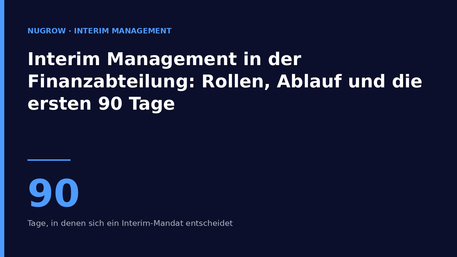 Cover: Interim management in the finance department – roles, process and the first 90 days.