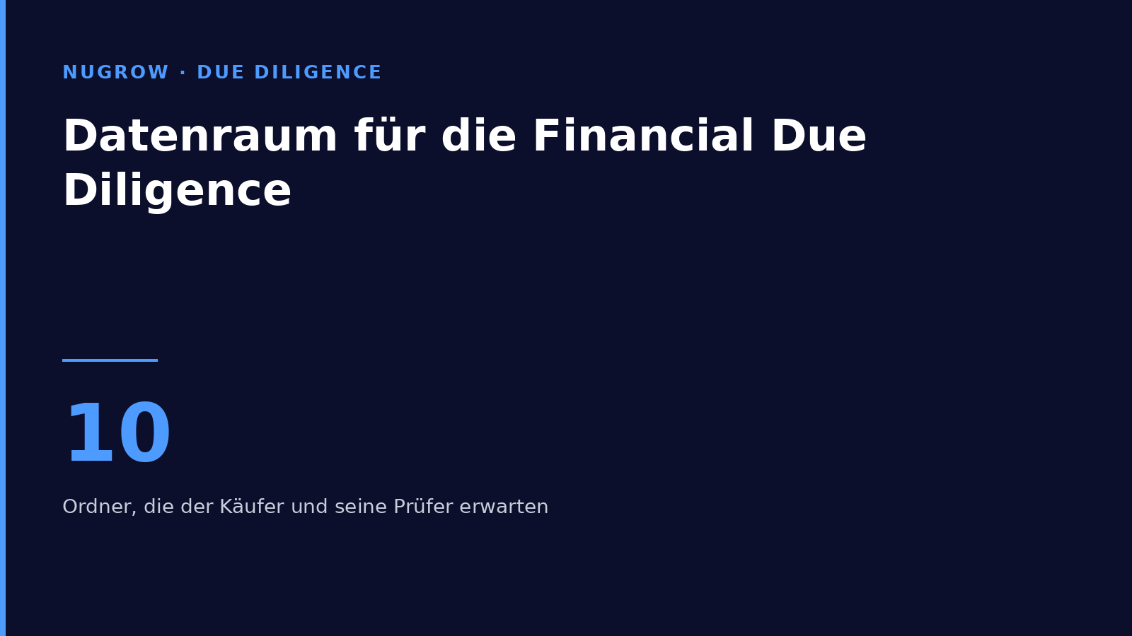 Titelbild: Datenraum für die Financial Due Diligence – Struktur und Checkliste
