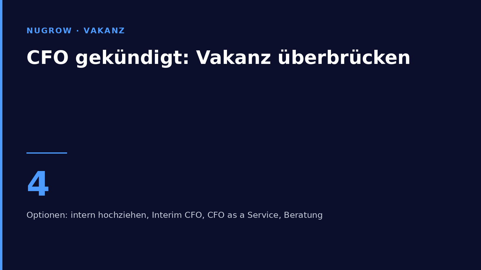 Titelbild: CFO gekündigt – Vakanz überbrücken mit vier Optionen