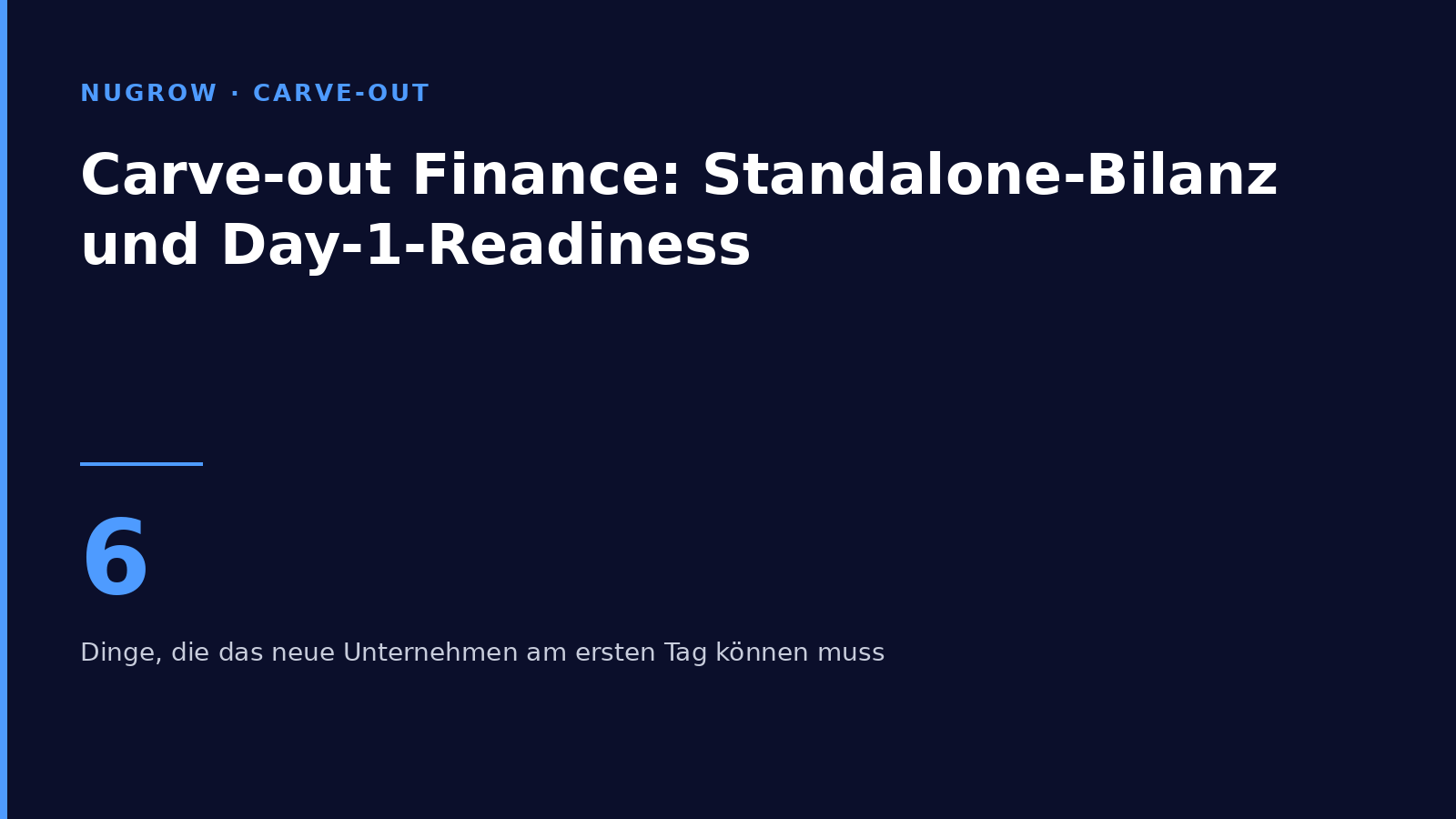 Titelbild: Carve-out Finance – Standalone-Bilanz und Day-1-Readiness