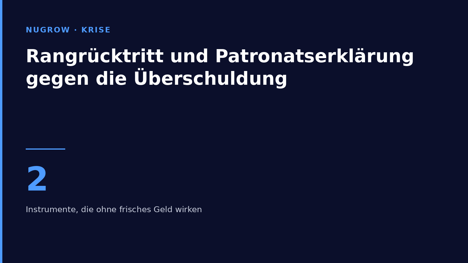 Titelbild: Rangrücktritt und Patronatserklärung gegen die Überschuldung