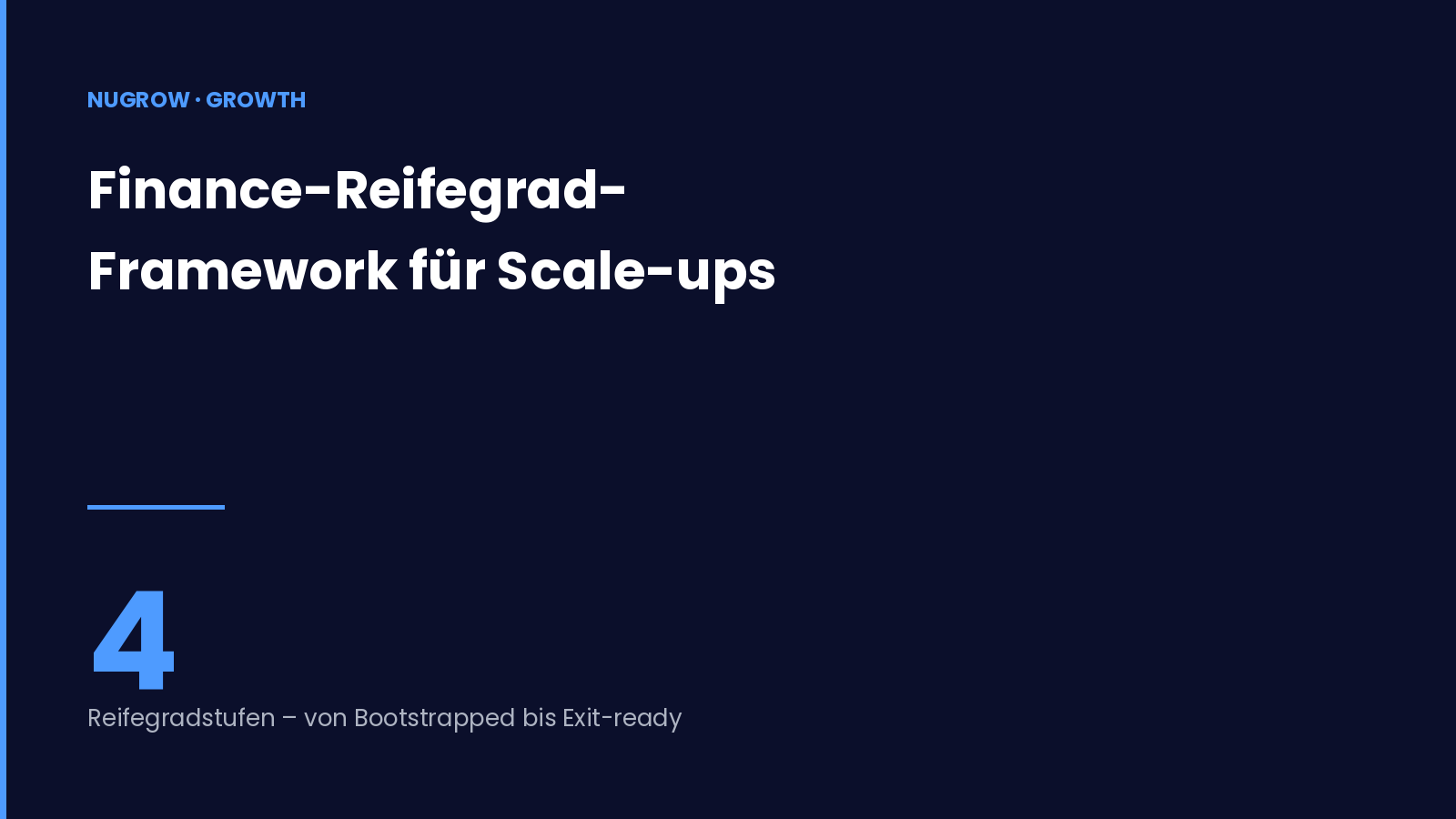 Titelbild: Finance-Reifegrad-Framework – vier Reifegradstufen für Scale-ups.