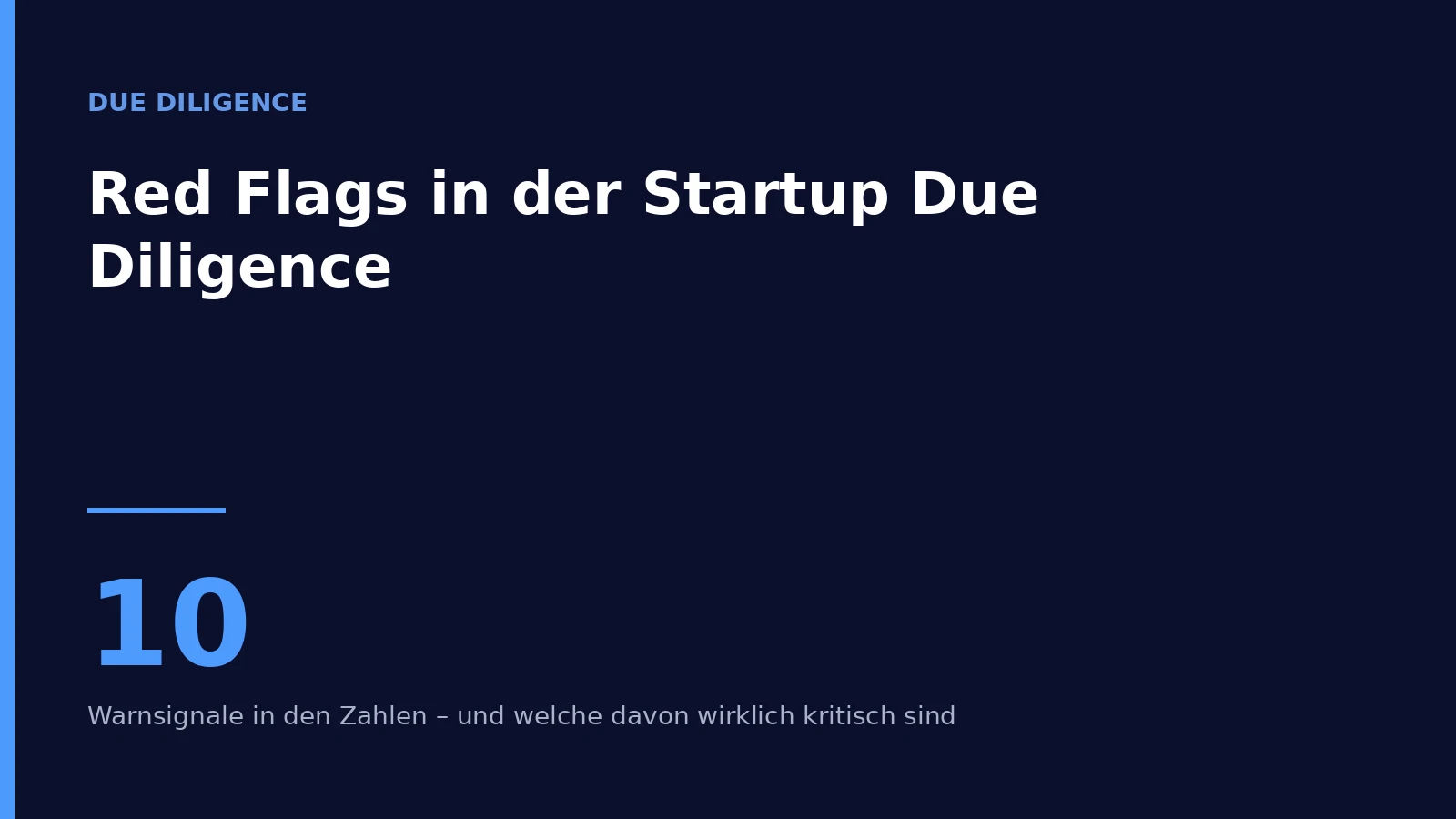 Titelbild: zehn Red Flags in der Startup Due Diligence
