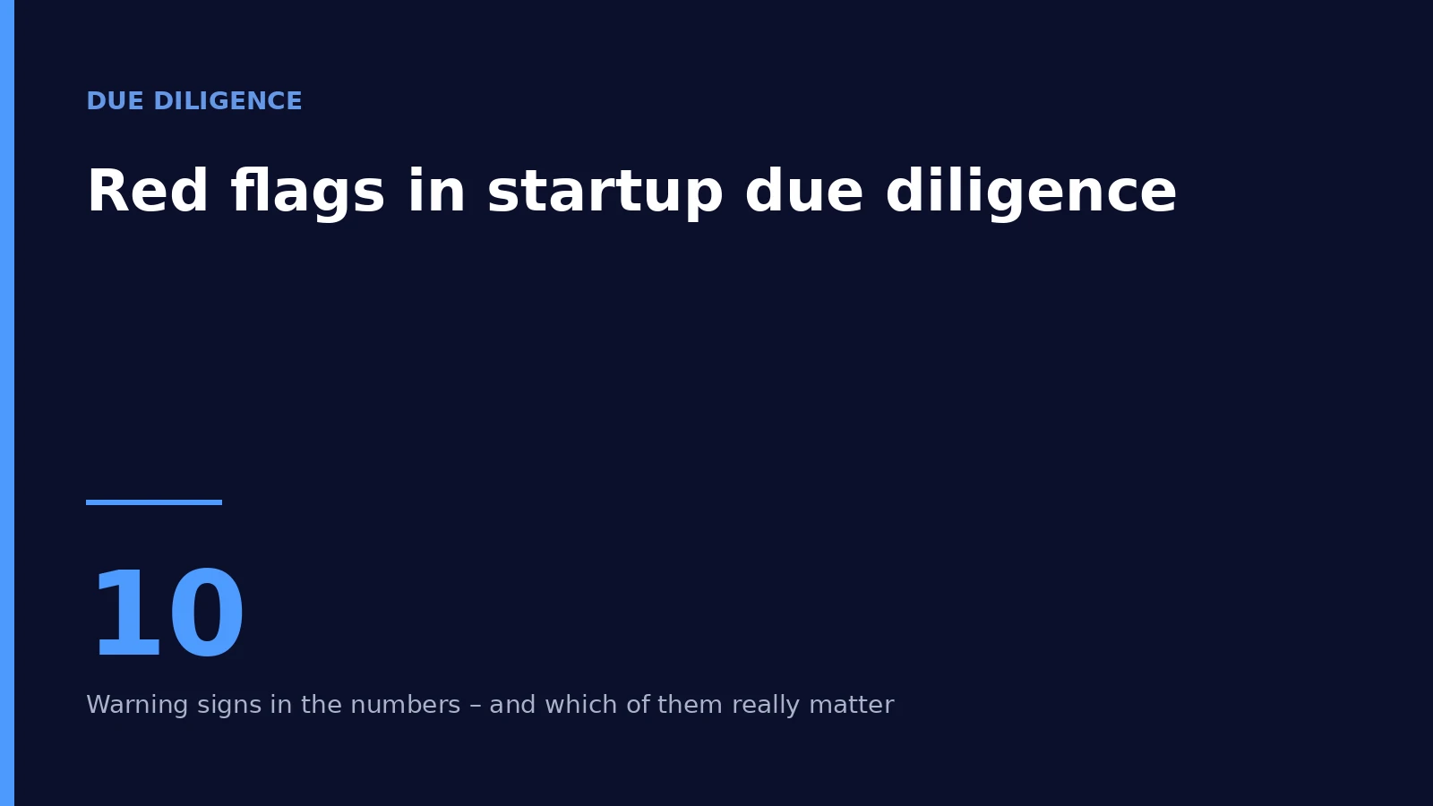 Cover: ten red flags in startup due diligence