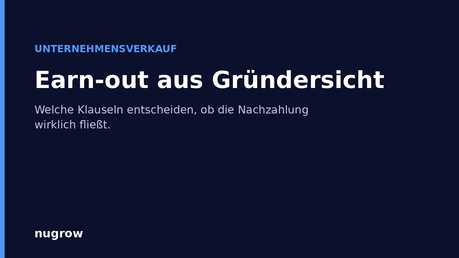 Titelbild: Earn-out aus Gründersicht