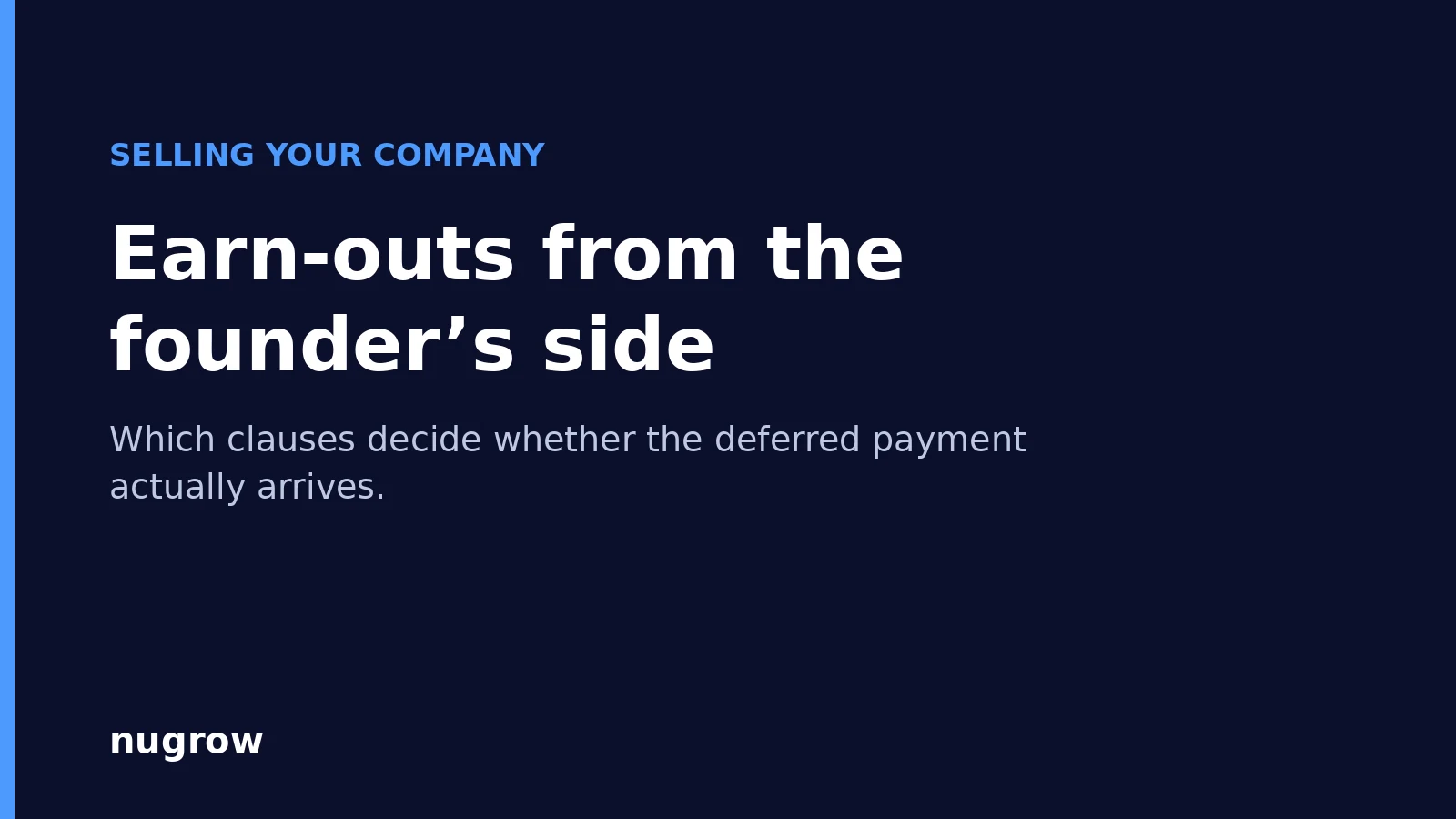 Cover: earn-outs from the founder's side