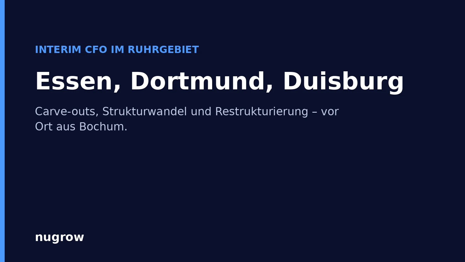 Titelbild: Interim CFO im Ruhrgebiet – Essen, Dortmund, Duisburg