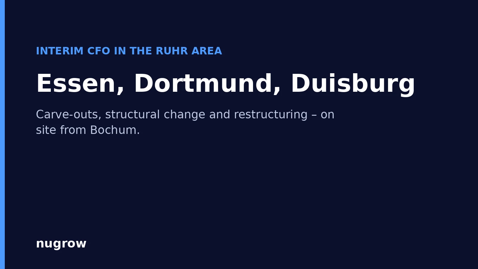 Cover image: interim CFO in the Ruhr area – Essen, Dortmund, Duisburg