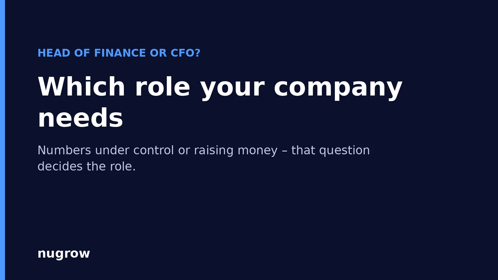 Cover image: head of finance or CFO – which role your company needs