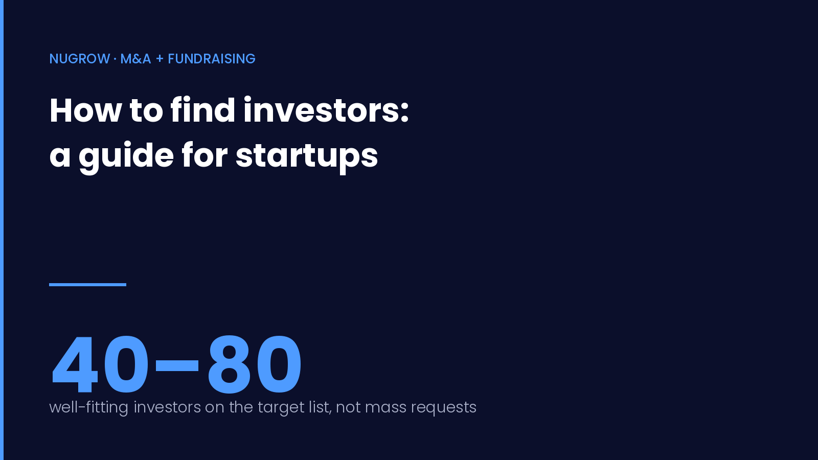 How to find investors: guide for startups – nugrow cover