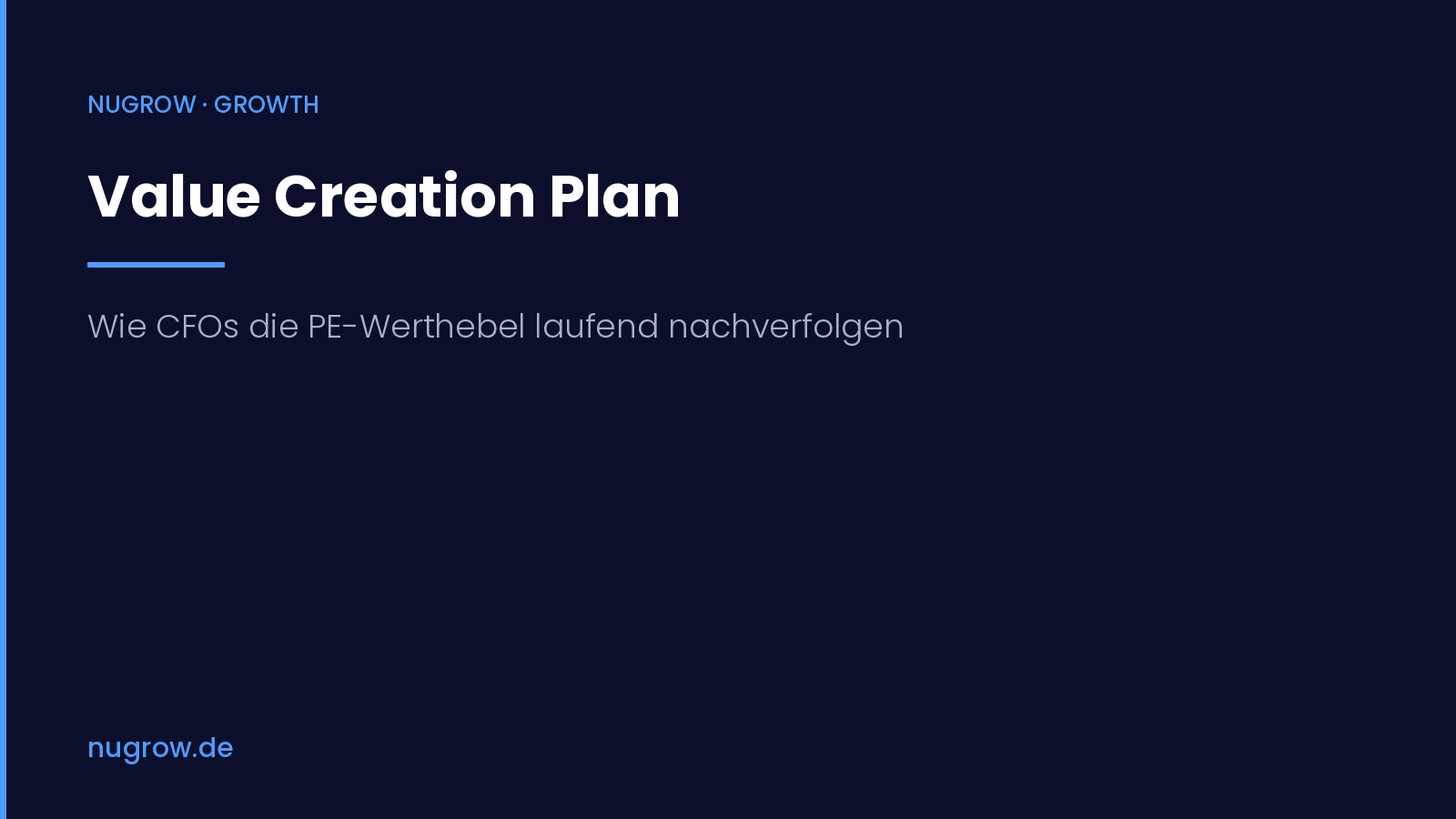 Value Creation Plan: Wie CFOs die PE-Werthebel laufend nachverfolgen – nugrow Titelbild