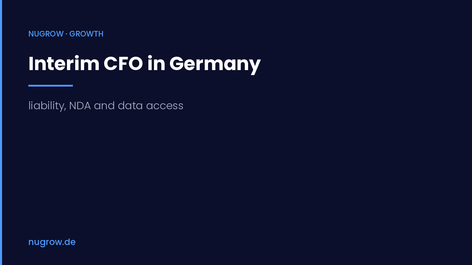 Interim CFO in Germany: liability, NDA and data access – nugrow cover