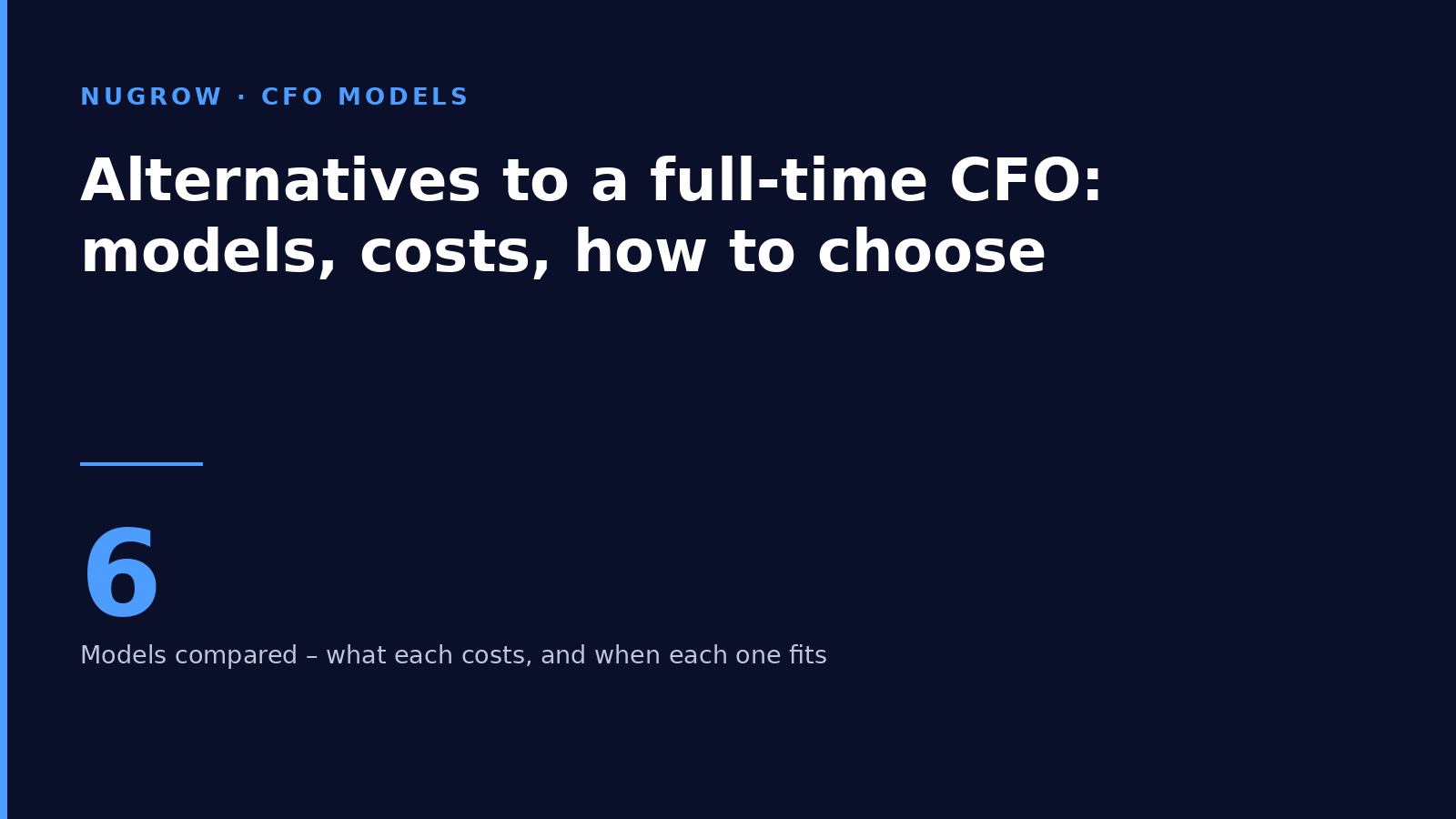 Cover: alternatives to a full-time CFO – models, costs, how to choose