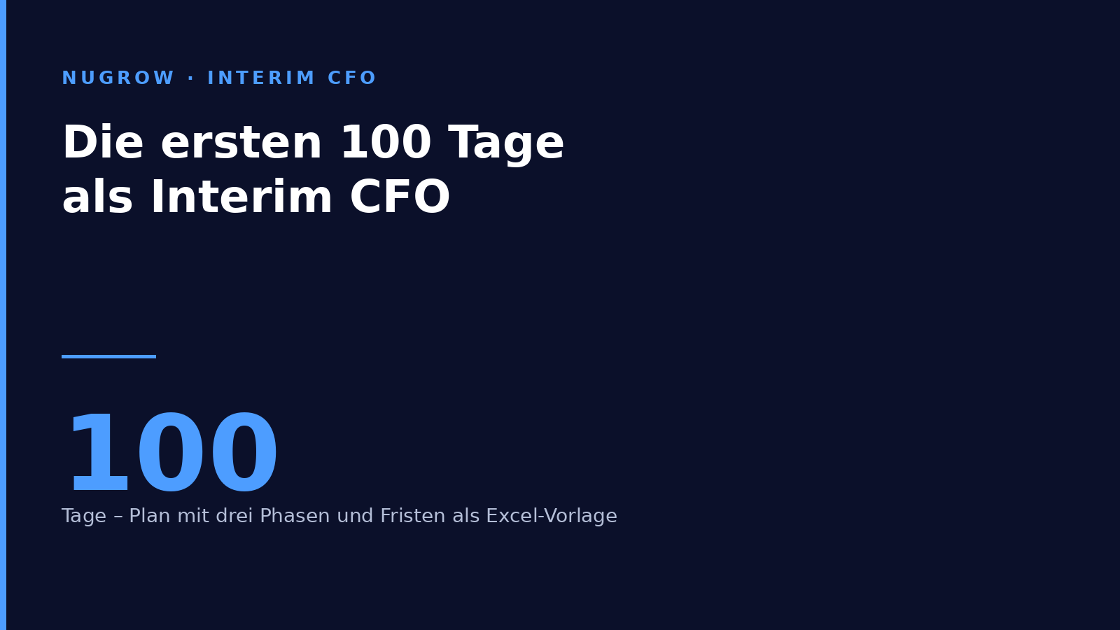 Titelbild: Die ersten 100 Tage als Interim CFO