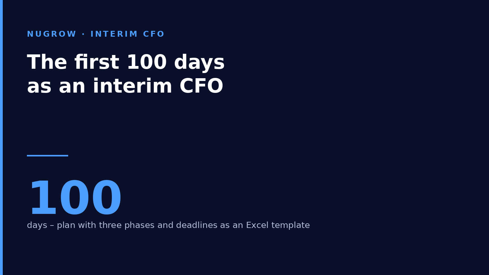 Cover: the first 100 days as an interim CFO