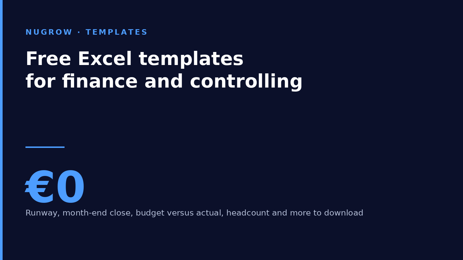Free Excel templates for finance and controlling from nugrow