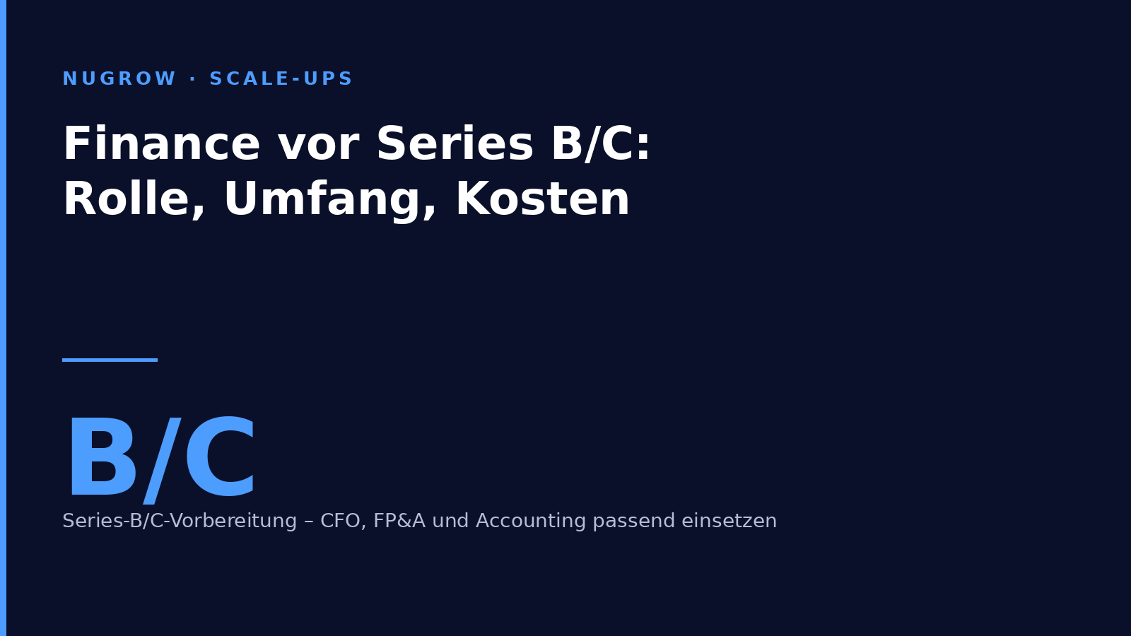Finance-Unterstützung vor Series B/C: Rolle, Umfang und Kosten für Tech-Scale-ups