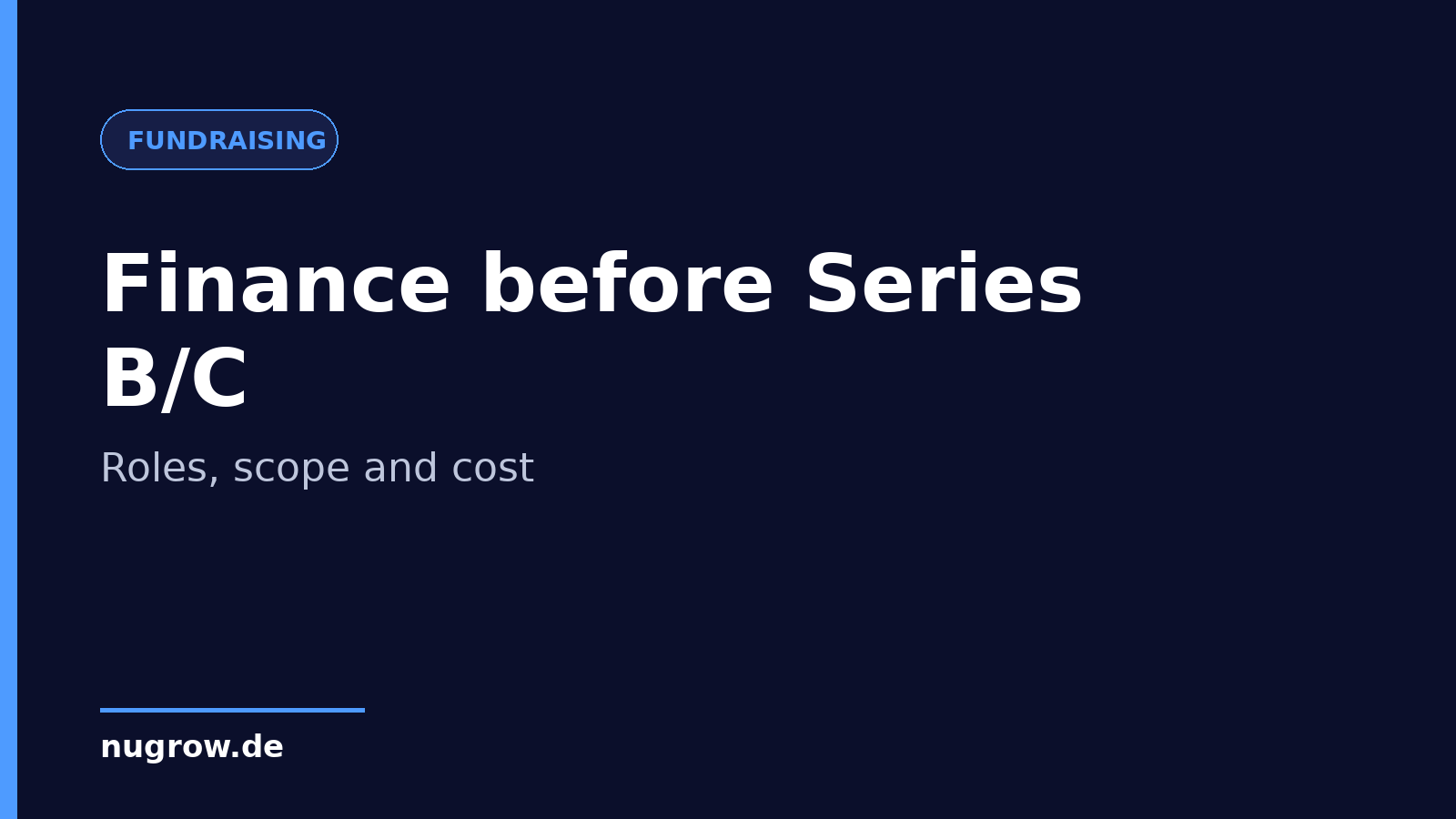 Finance support before Series B/C: role, scope and cost for tech scale-ups