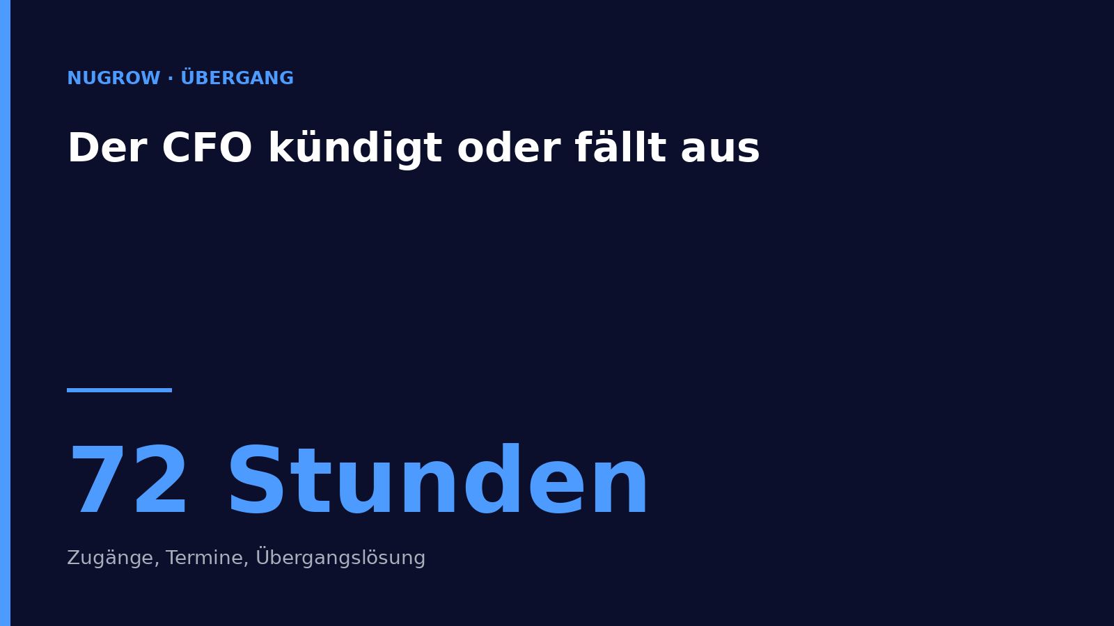 Titelbild: Der CFO kündigt oder fällt aus – die ersten 72 Stunden und die Übergangslösung.
