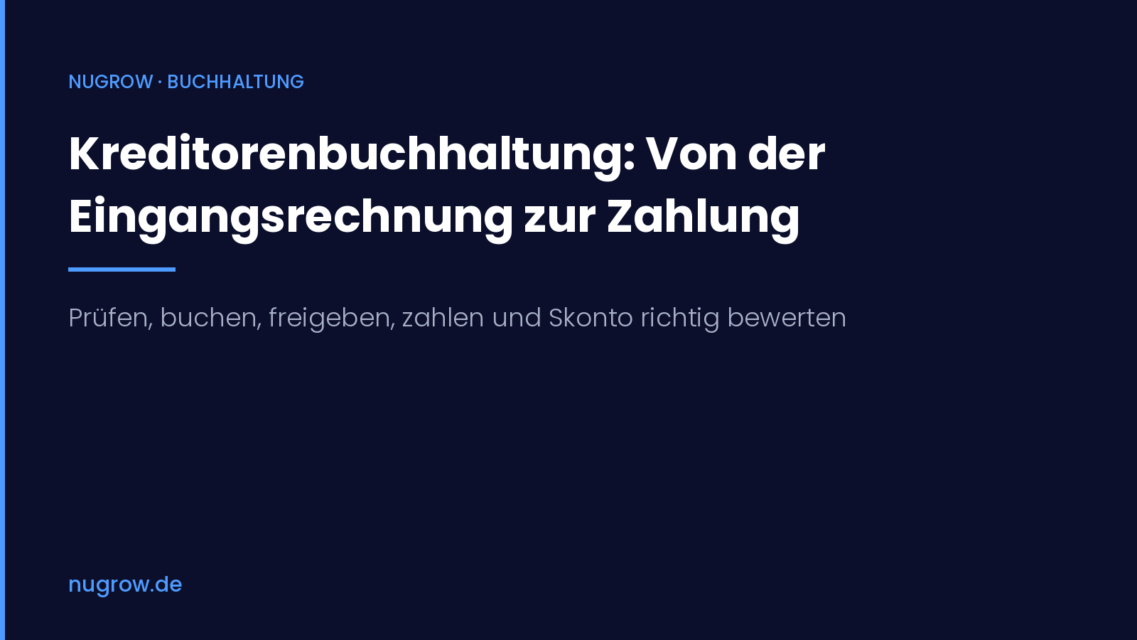 Titelbild: Kreditorenbuchhaltung, von der Eingangsrechnung zur Zahlung