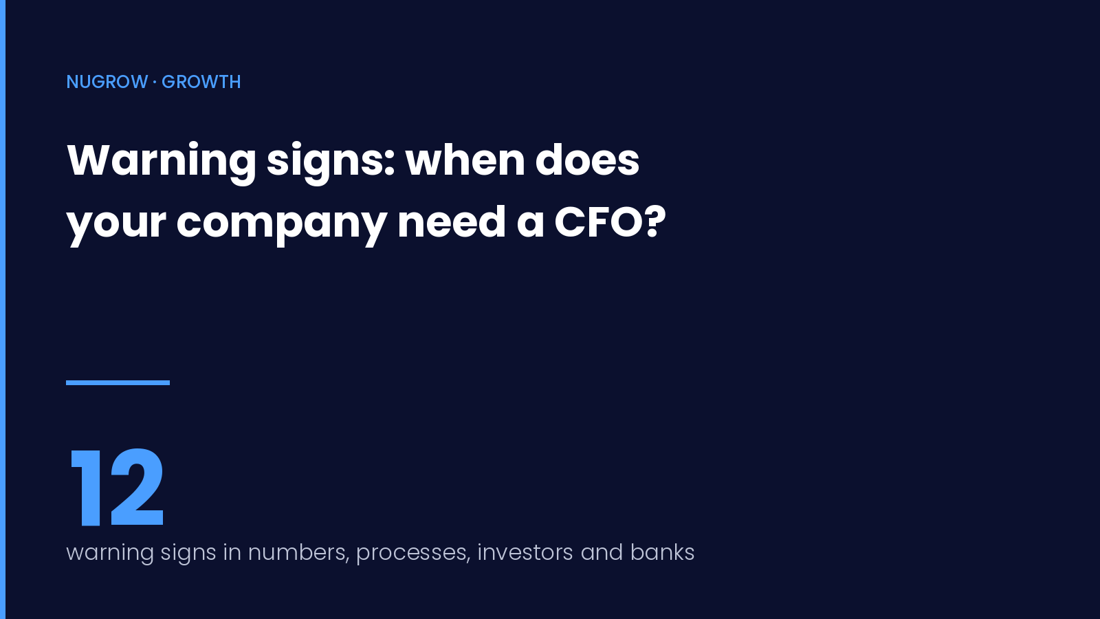 Cover: Warning signs – when does your company need a CFO?