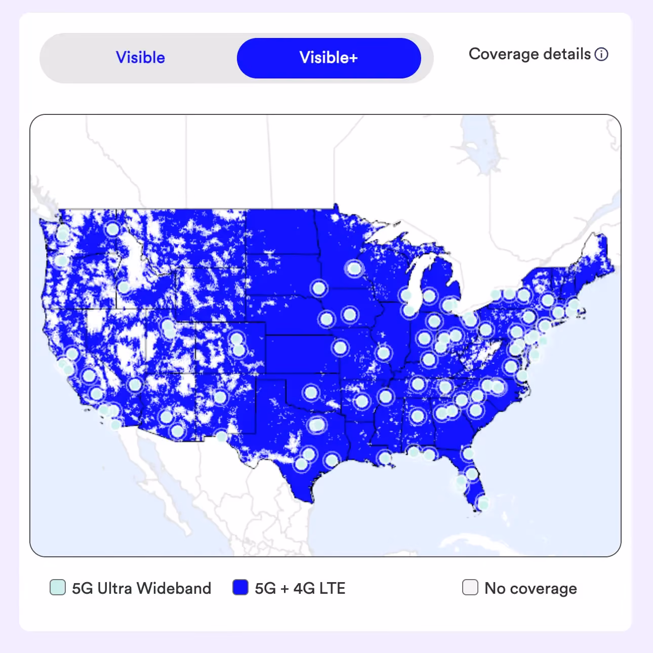 Visible wireless coverage map distribution
