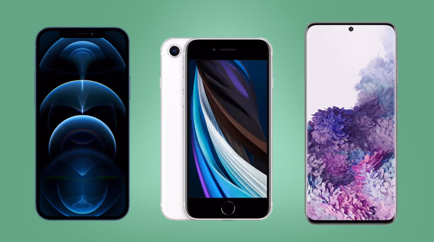 A collection of the top smartphones from 2019, showcasing their sleek designs and advanced features in a vibrant display.