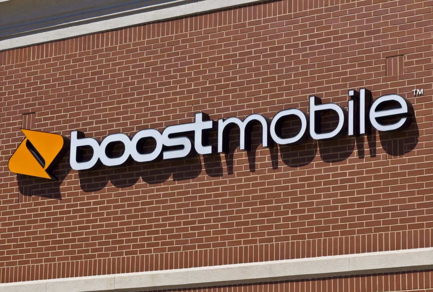 Boost mobile logo on the wall