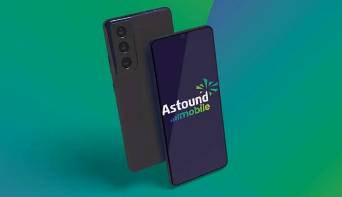 Astound mobile official logo on the phone screen