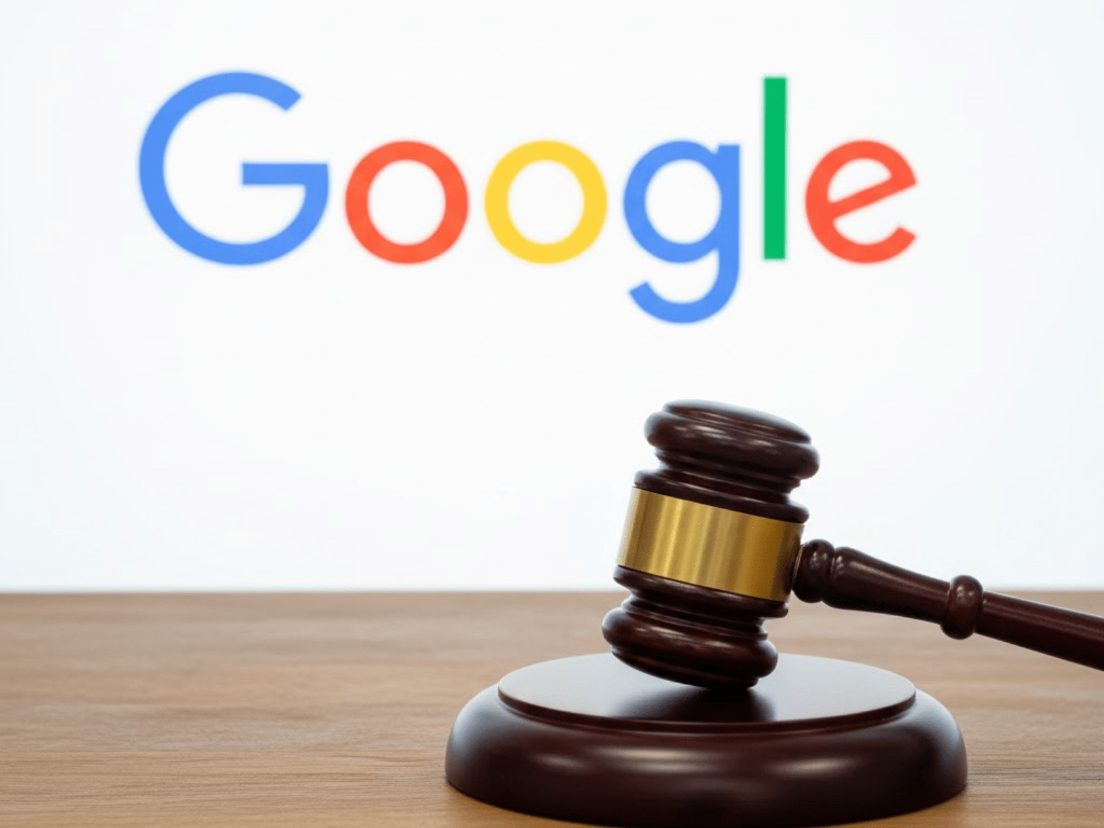 judge’s gavel in front of the Google logo, representing the Google privacy lawsuit, user data protection, and accountability in tech regulation.