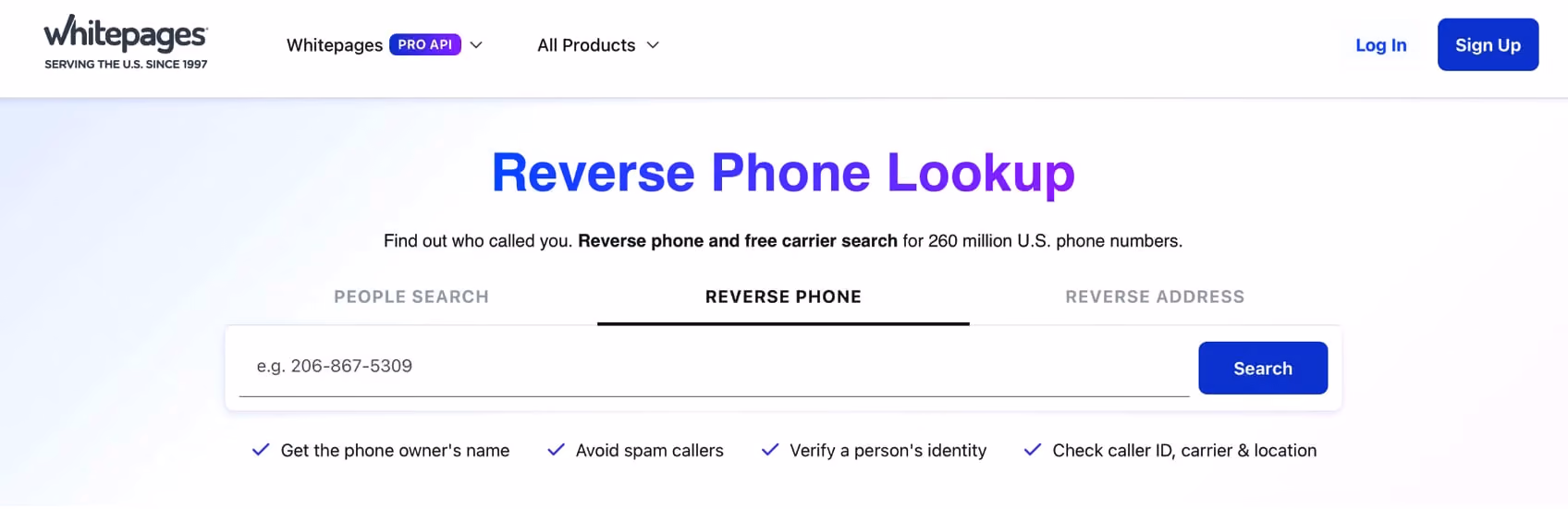 Image of a smartphone displaying a WhatsApp interface for reverse phone lookup feature.
