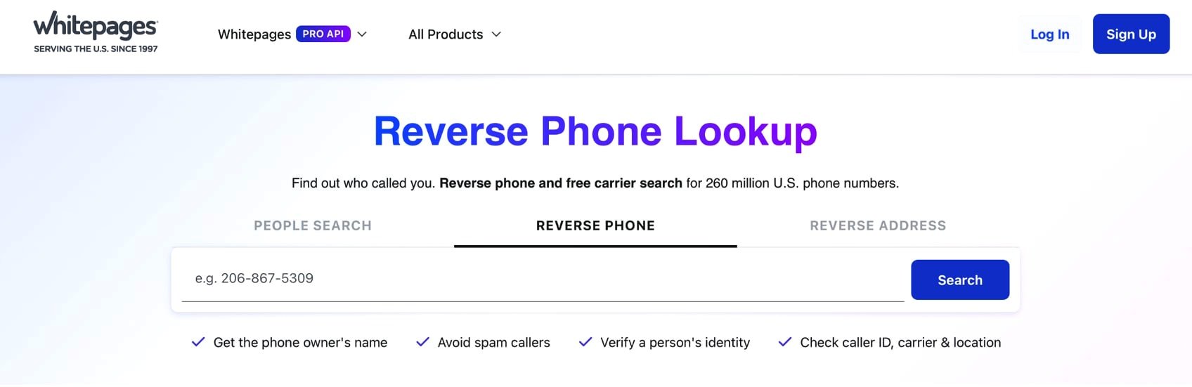Image of a smartphone displaying a WhatsApp interface for reverse phone lookup feature. 