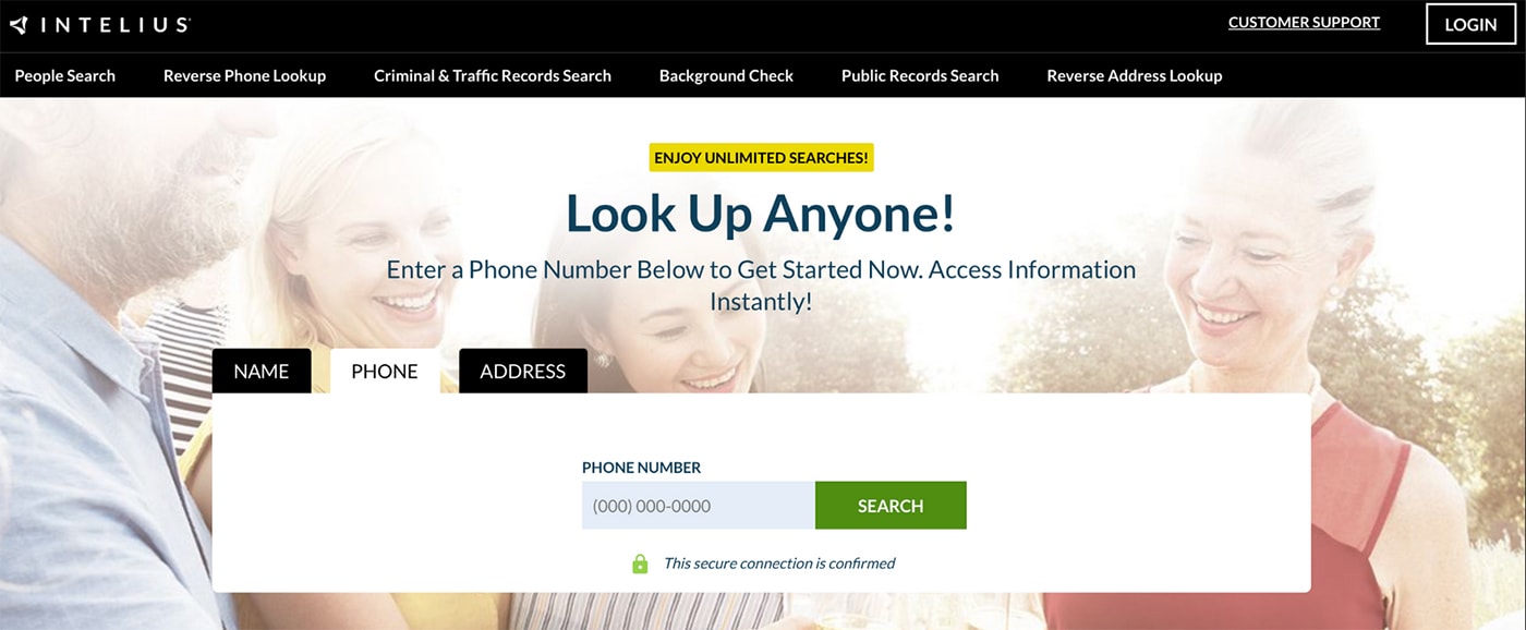 A website page displaying the phrase "Look Up Anyone" prominently at the center. 